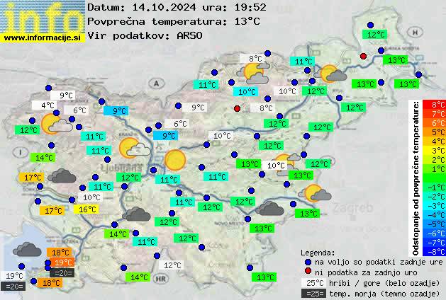 Trenutno vreme po Sloveniji