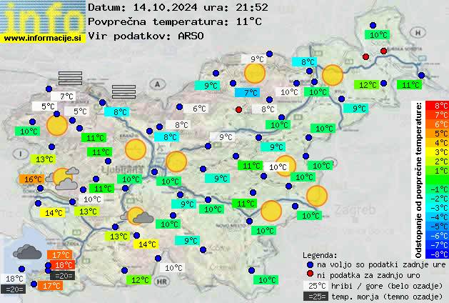 Trenutno vreme po Sloveniji