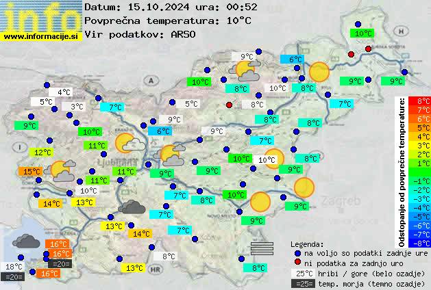 Trenutno vreme po Sloveniji