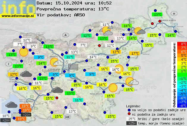 Trenutno vreme po Sloveniji