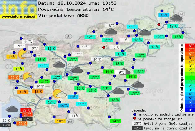 Trenutno vreme po Sloveniji