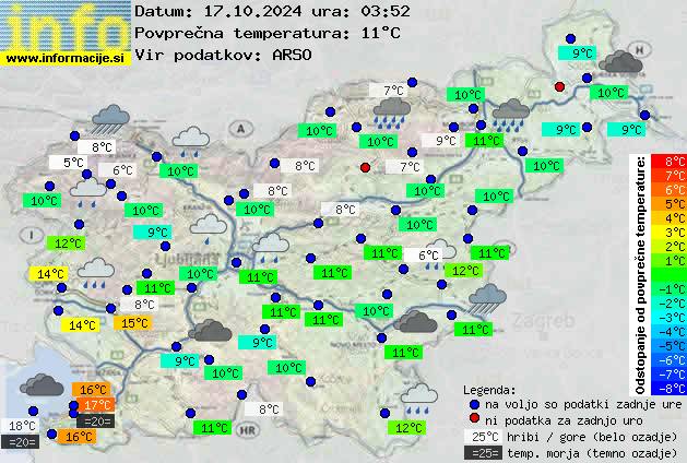 Trenutno vreme po Sloveniji