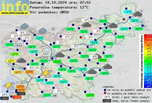 Trenutno vreme po Sloveniji