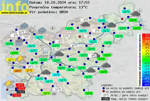 Trenutno vreme po Sloveniji