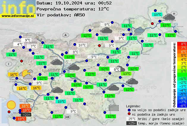 Trenutno vreme po Sloveniji