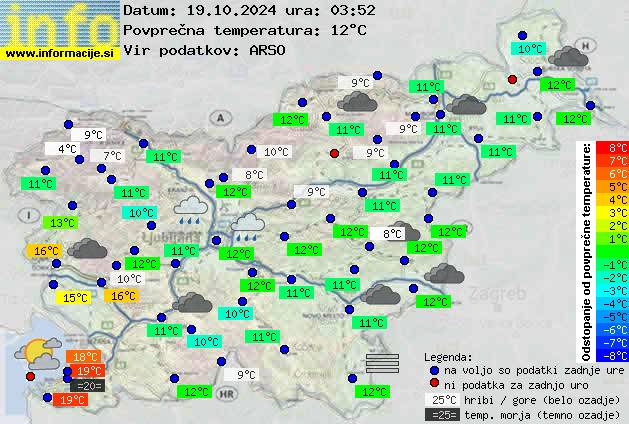 Trenutno vreme po Sloveniji