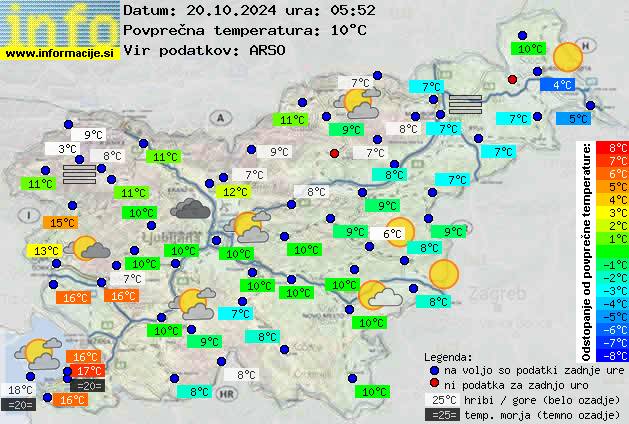 Trenutno vreme po Sloveniji