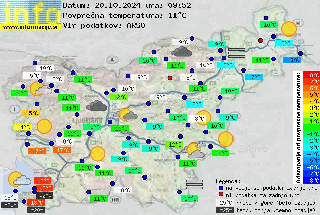 Trenutno vreme po Sloveniji