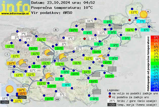 Trenutno vreme po Sloveniji