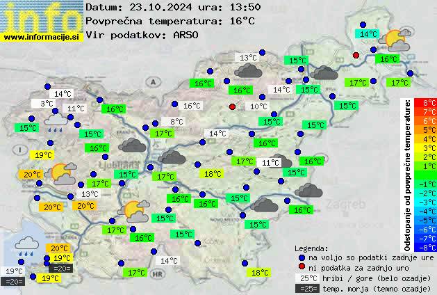 Trenutno vreme po Sloveniji