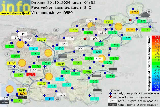 Trenutno vreme po Sloveniji