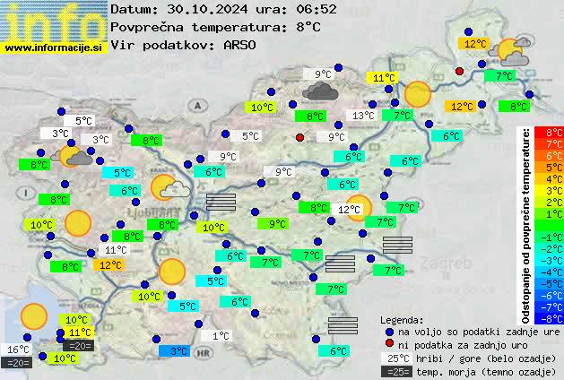 Trenutno vreme po Sloveniji