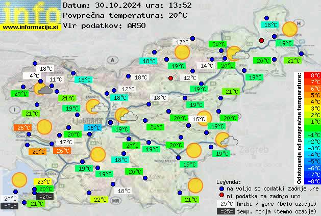 Trenutno vreme po Sloveniji