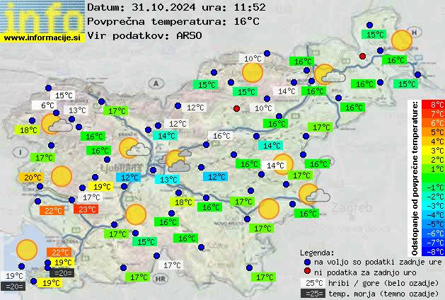 Trenutno vreme po Sloveniji