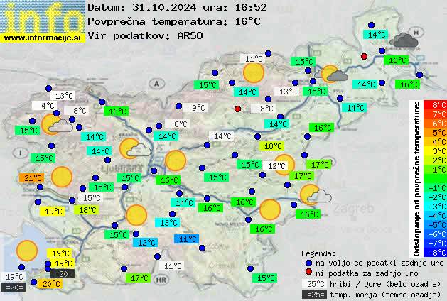 Trenutno vreme po Sloveniji