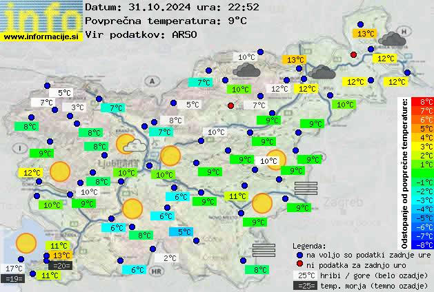 Trenutno vreme po Sloveniji