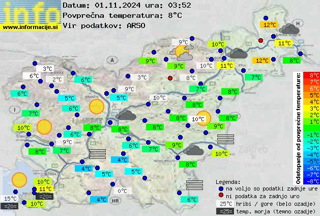 Trenutno vreme po Sloveniji