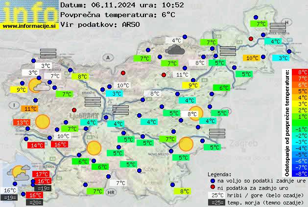 Trenutno vreme po Sloveniji