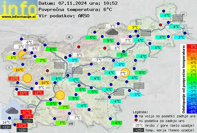 Trenutno vreme po Sloveniji