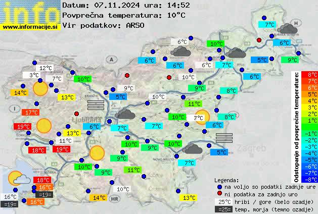 Trenutno vreme po Sloveniji