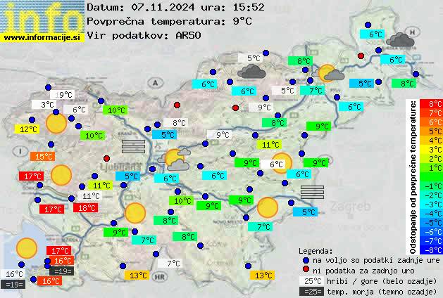 Trenutno vreme po Sloveniji