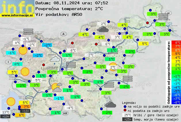 Trenutno vreme po Sloveniji