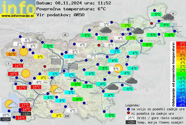 Trenutno vreme po Sloveniji