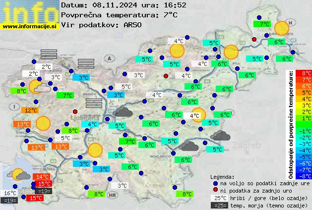 Trenutno vreme po Sloveniji