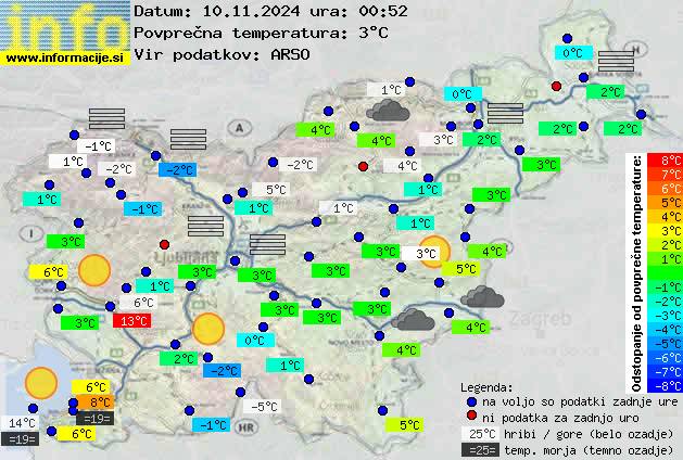 Trenutno vreme po Sloveniji