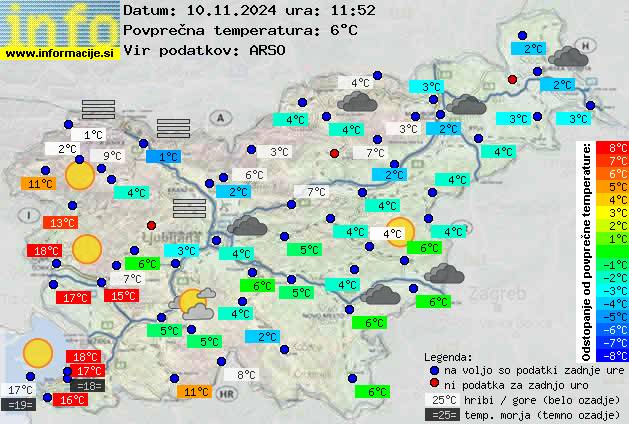 Trenutno vreme po Sloveniji