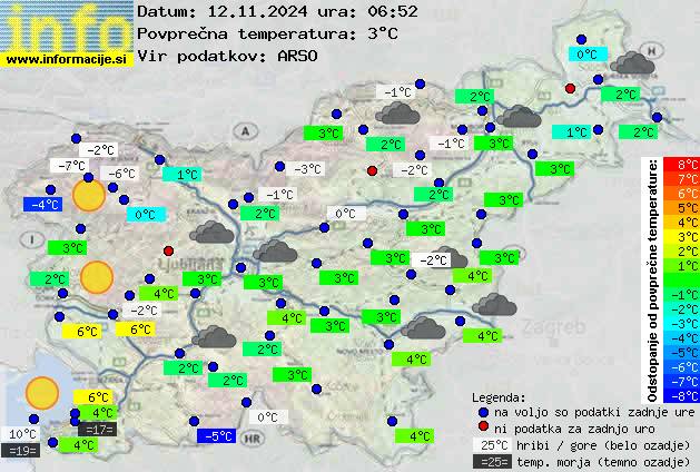 Trenutno vreme po Sloveniji