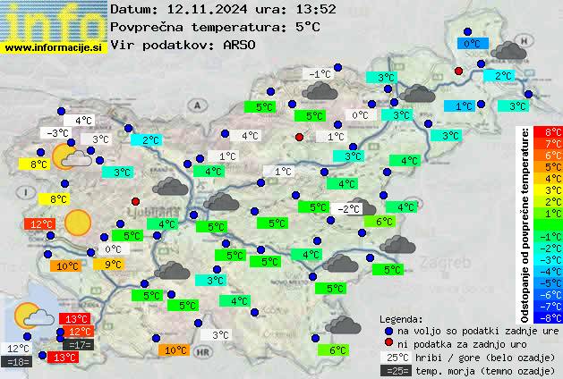 Trenutno vreme po Sloveniji