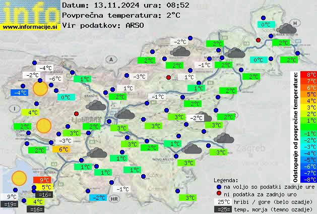 Trenutno vreme po Sloveniji