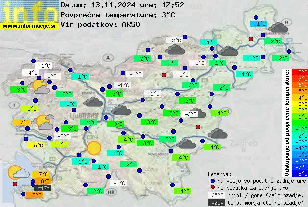 Trenutno vreme po Sloveniji