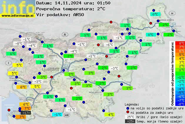 Trenutno vreme po Sloveniji