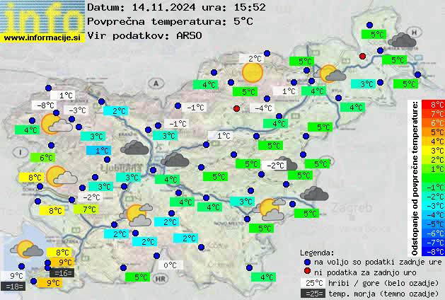 Trenutno vreme po Sloveniji