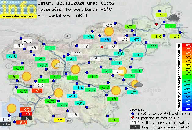 Trenutno vreme po Sloveniji