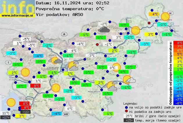 Trenutno vreme po Sloveniji