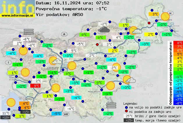 Trenutno vreme po Sloveniji