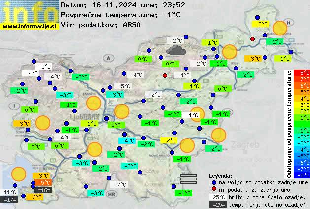 Trenutno vreme po Sloveniji