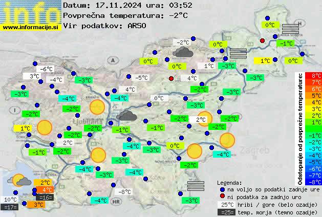 Trenutno vreme po Sloveniji