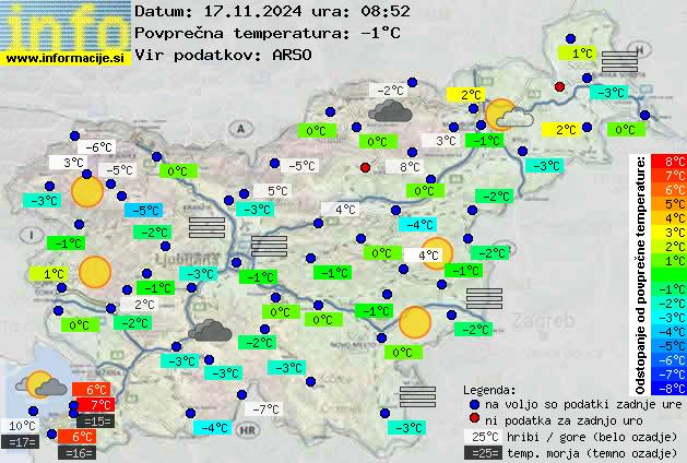 Trenutno vreme po Sloveniji