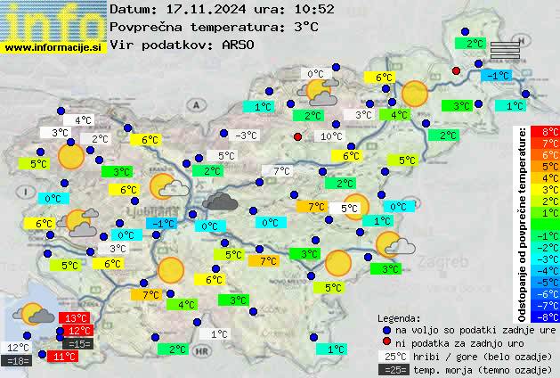 Trenutno vreme po Sloveniji