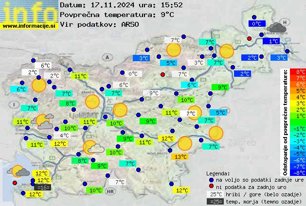 Trenutno vreme po Sloveniji