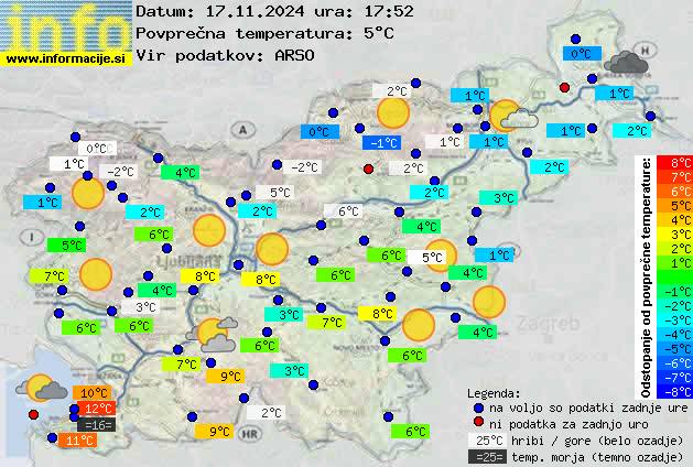 Trenutno vreme po Sloveniji