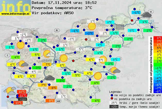 Trenutno vreme po Sloveniji