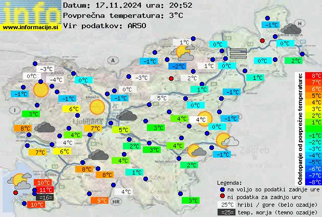 Trenutno vreme po Sloveniji