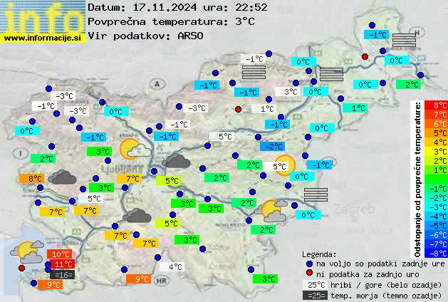 Trenutno vreme po Sloveniji