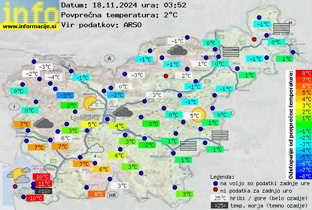 Trenutno vreme po Sloveniji