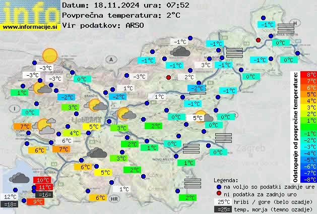 Trenutno vreme po Sloveniji